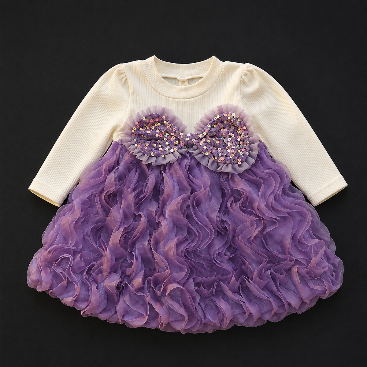 Imported đ Girls' Autumn Pink Mesh Tutu Dress â Long Sleeve Princess Style