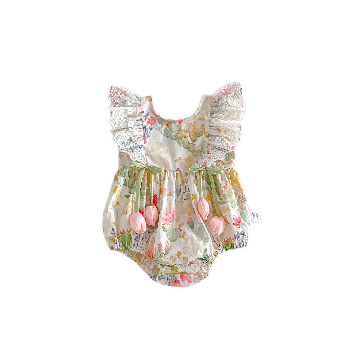 Imported đ¸ Baby Girlsâ Floral Princess Romper â Class A Cotton Summer Bodysuit