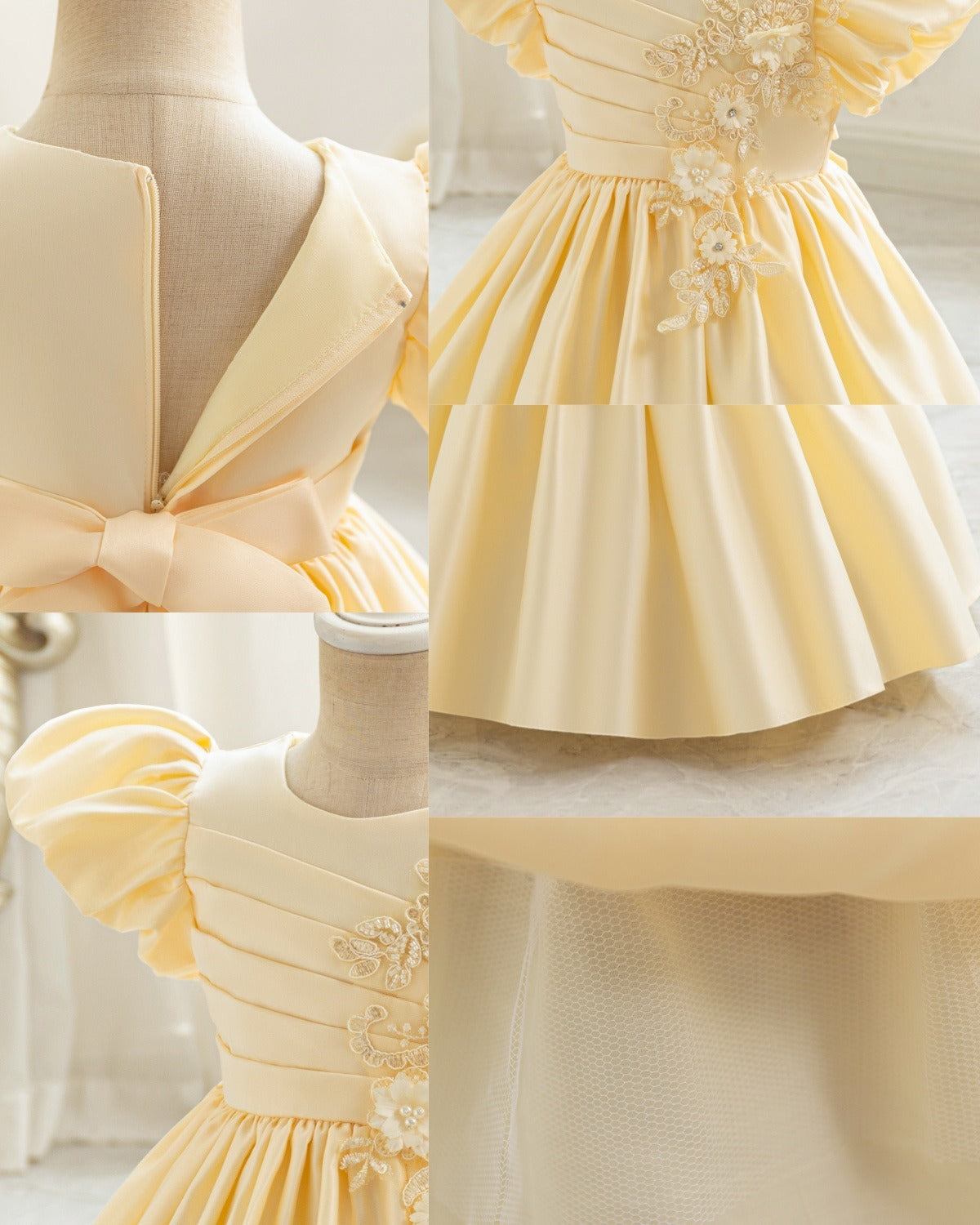 Imported đ Girlsâ Autumn Satin Flower Girl Dress â Birthday & Party Outfit (Copy)