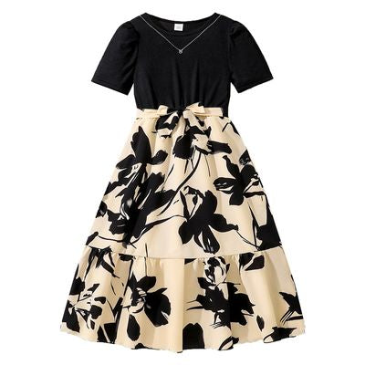 Imported đē Girlsâ Floral Print Elegant Dress â Summer Resort Style