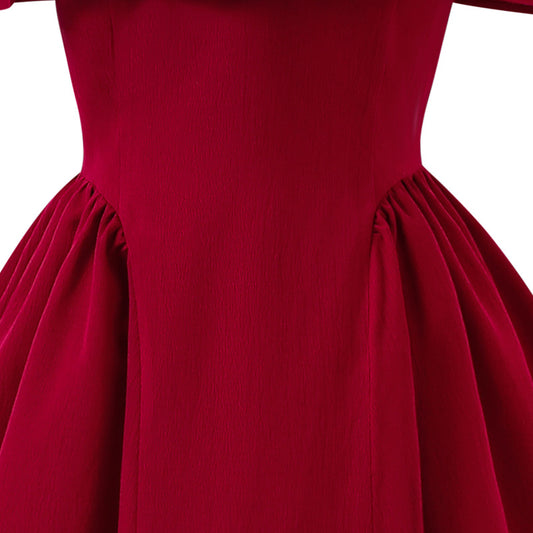 Imported 👗 Girls’ Off-Shoulder Halter Princess Dress – Pleated Double-Layer Party Dress