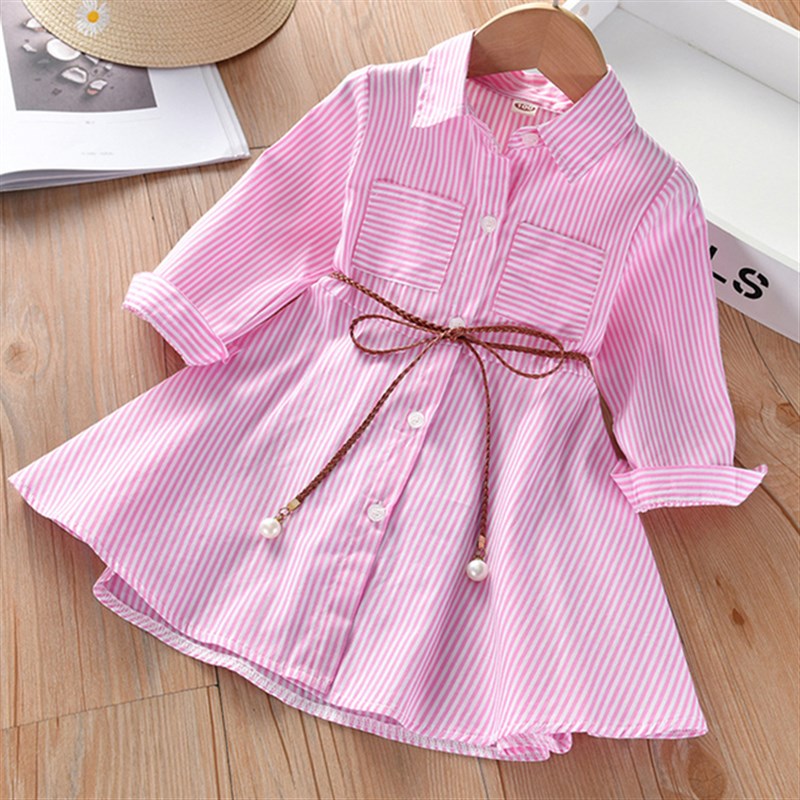 Imported đ Girlsâ Spring Autumn Stripe Dress â Fashion Toddler Kids Outfit