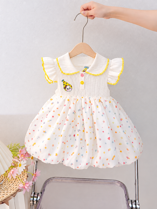 Girls' New Summer Dress, Baby Girl Princess Dress, Stylish Puffy Dress, Toddler Dress, Infant Dress, Lightweight Style