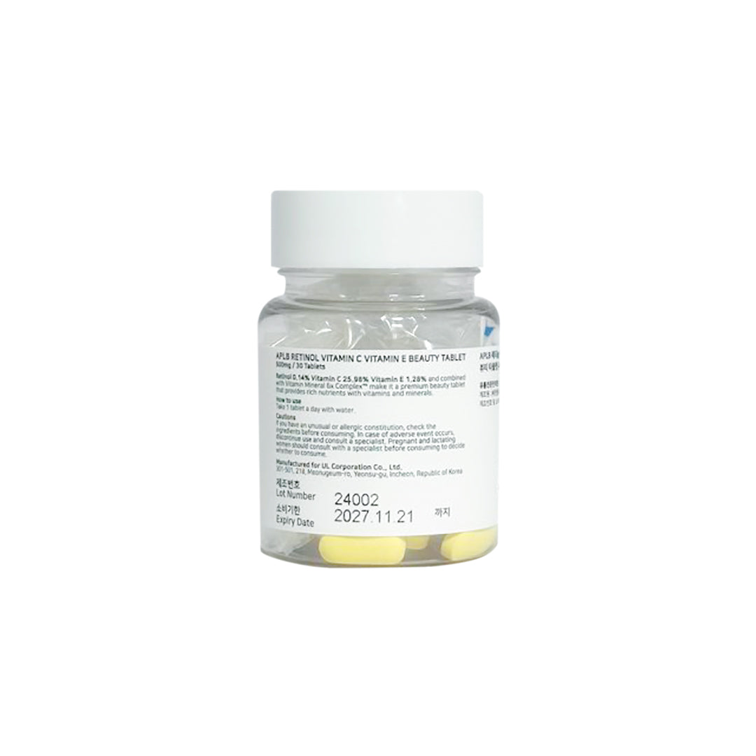 Aplb Retinol Vitamin C Vitamin E Beauty Tablet 30 Pcs