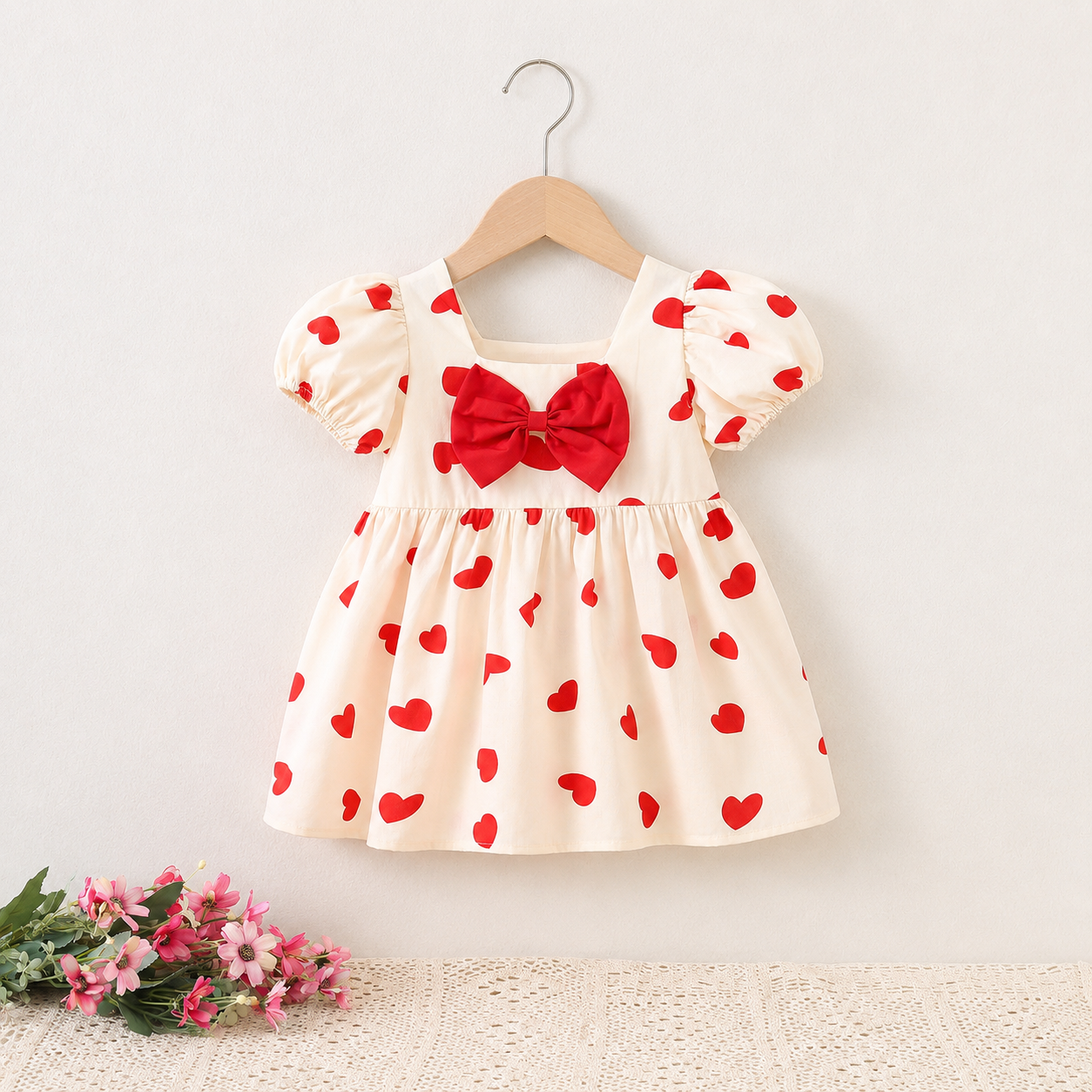 Imported 💞 Girls’ Heart Design Princess Dress – New Summer Style