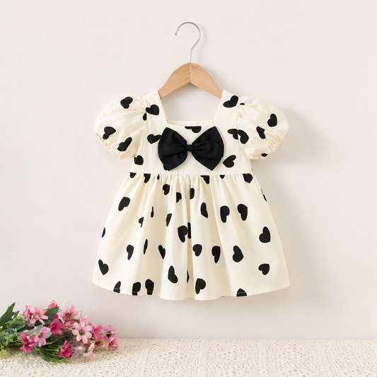 Imported 💞 Girls’ Heart Design Princess Dress – New Summer Style
