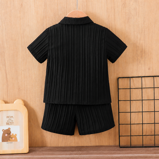 Imported Premium Boys Summer School Style Suit – Fashionable Short Sleeve Shirt & Shorts Set