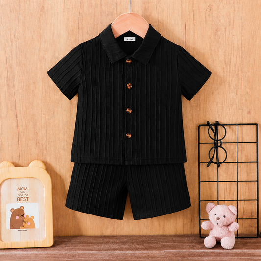 Imported Premium Boys Summer School Style Suit – Fashionable Short Sleeve Shirt & Shorts Set