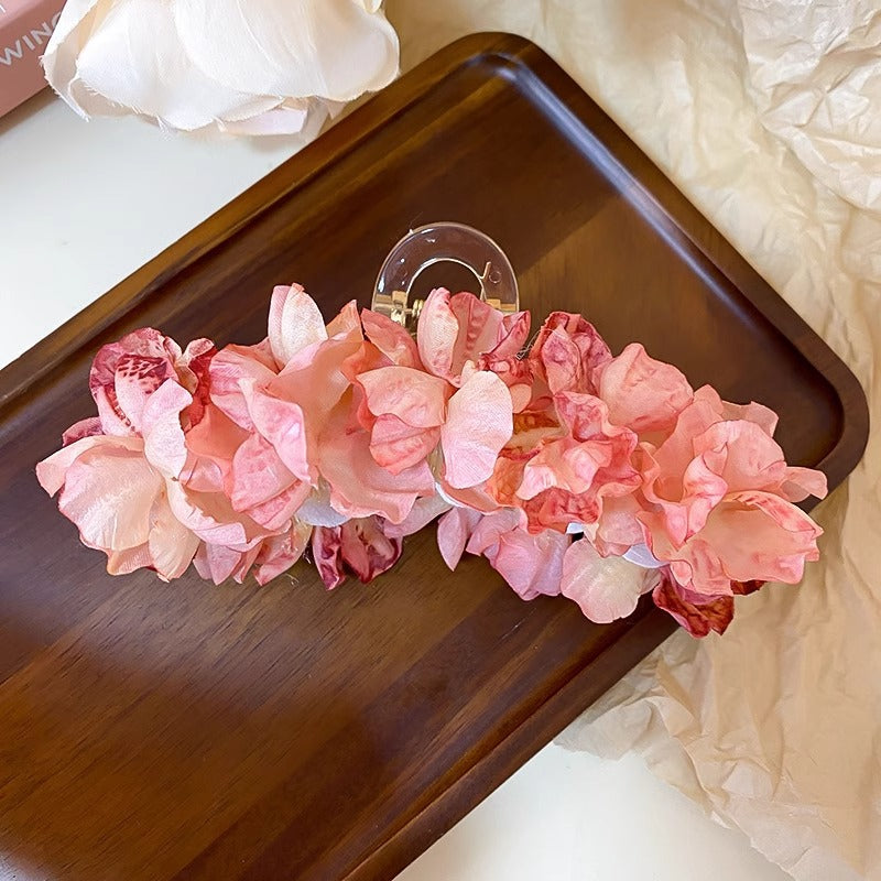Imported 🌸 Pink Romance Floral Hair Clip – Elegant New Chinese Style Spring Hair Accessory