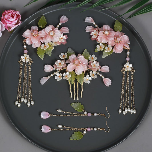Imported ✨ Hanfu Fairy Tassel Headdress Set – Ancient Style Hair Clip & Hairpin Accessories
