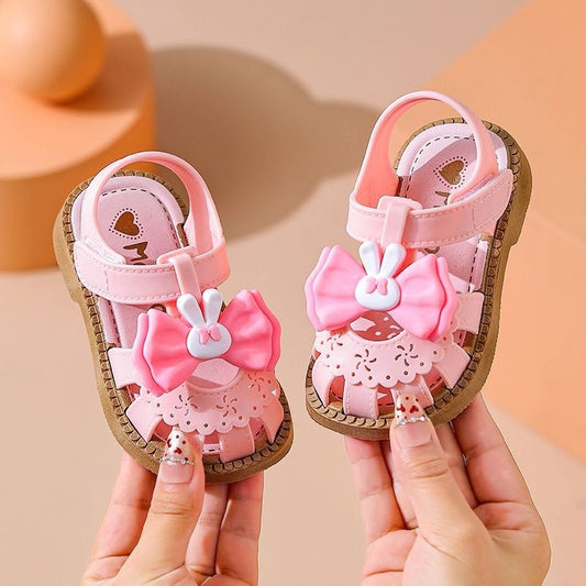 Imported Summer Closed-Toe Baby Princess Sandals | Soft Sole Toddler Shoes