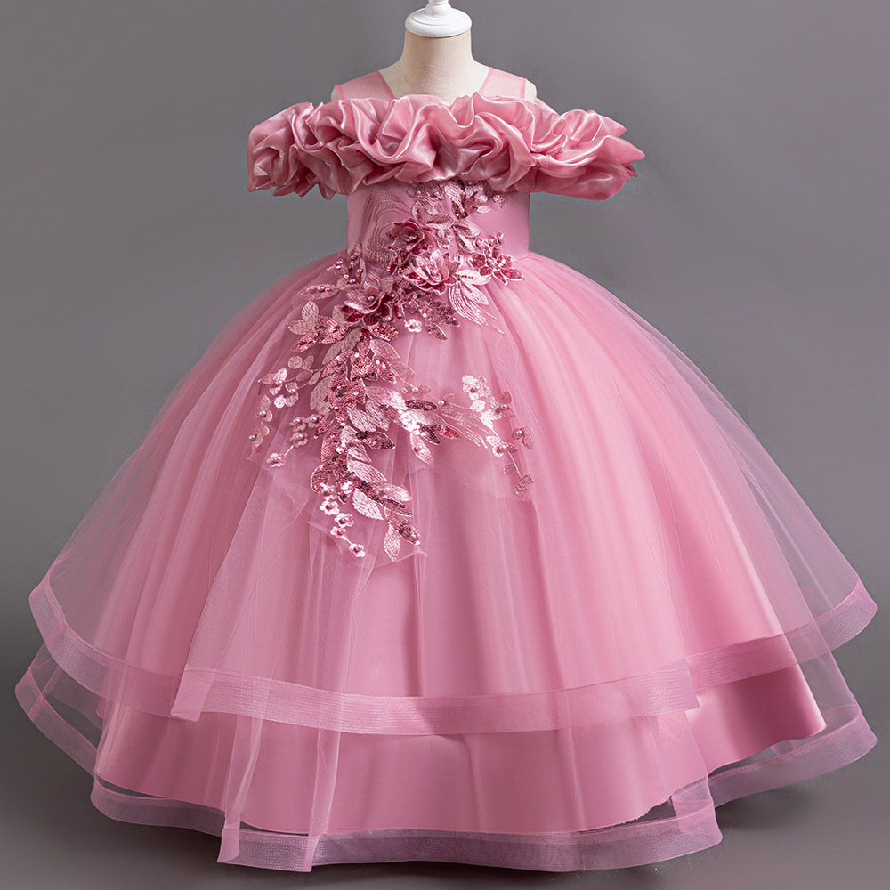 Children's Dress Princess Dress Girl Wedding Dress Prom Birthday Party Party Tutu Skirt Piano Performance Dress Dress