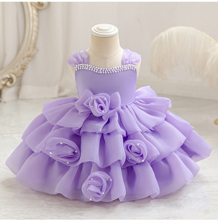 Girls' Princess Dress, Cross-Border Style, High-End Party Performance Costume, Toddler Tutu, Baby Dress, Children's Formal Wear