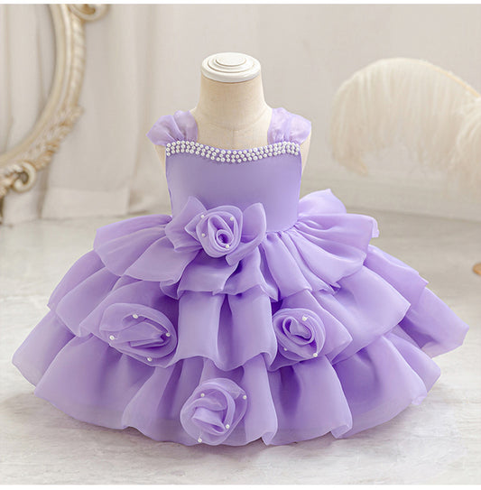 Girls' Princess Dress, Cross-Border Style, High-End Party Performance Costume, Toddler Tutu, Baby Dress, Children's Formal Wear