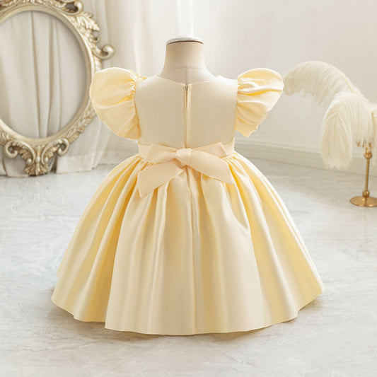 Imported 🎀 Girls’ Autumn Satin Flower Girl Dress – Birthday & Party Outfit (Copy)