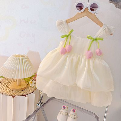 Imported 🌞 Baby Girl Summer Dress – Sweet Western-Style Slip Princess Outfit