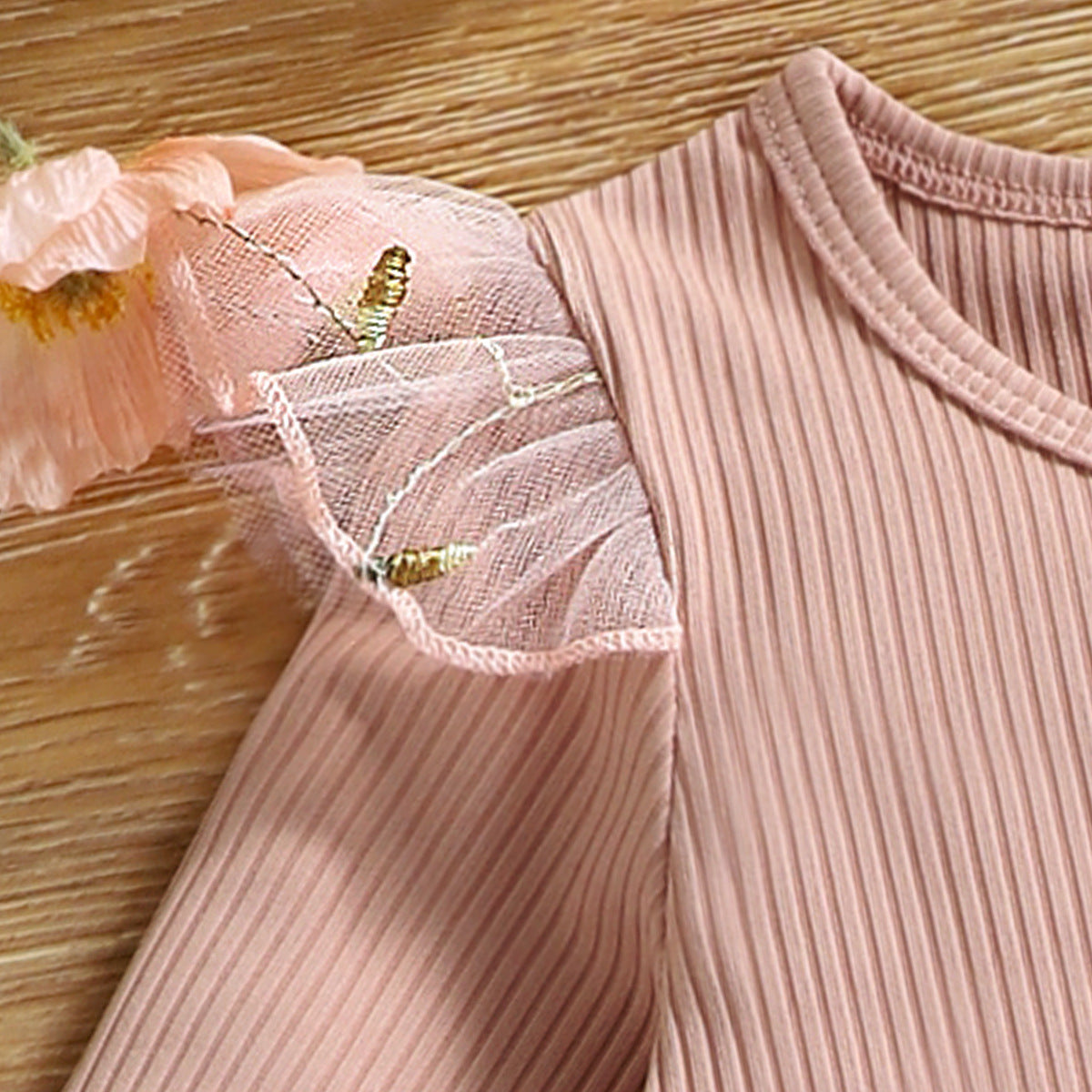 Imported 🌸 Baby Girls’ Mesh Long-Sleeve Dress – European Style Spring & Autumn Outfit