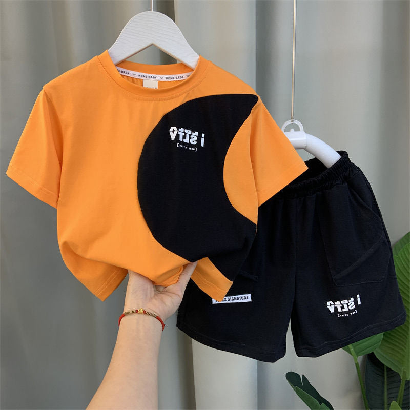 Imported 👕 Boys’ Summer Short-Sleeve Suit – Korean Style Cool Outfit