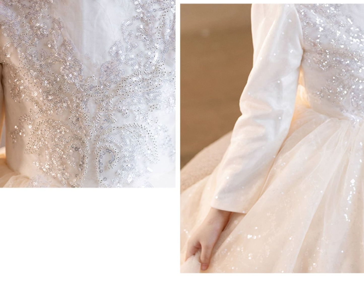 Imported ✨ Champagne Color Girls’ Runway Princess Dress – Tulle Performance Outfit