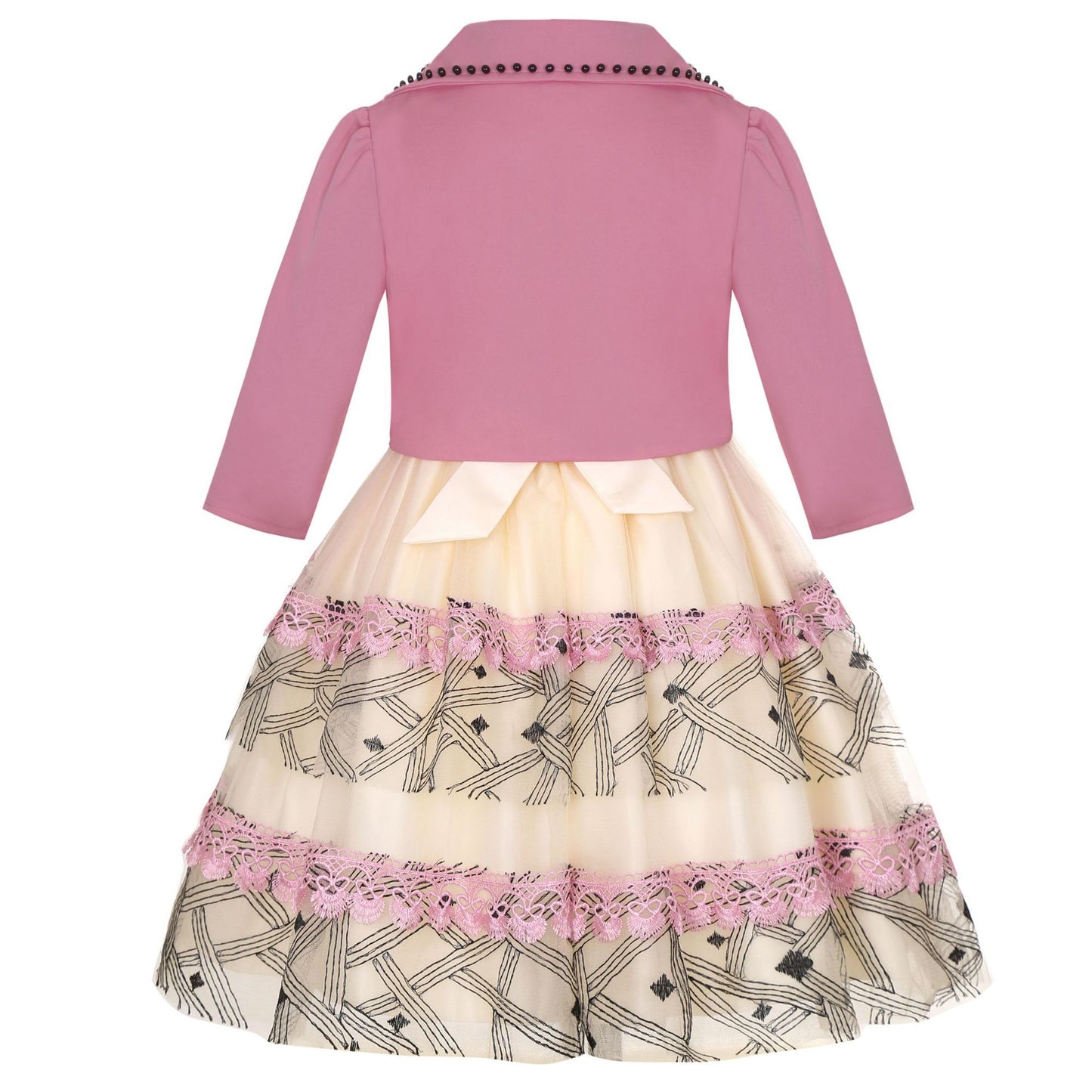 Imported ✨ Girls’ Mesh Cake Dress Set – European & American Style Piano Performance Outfit