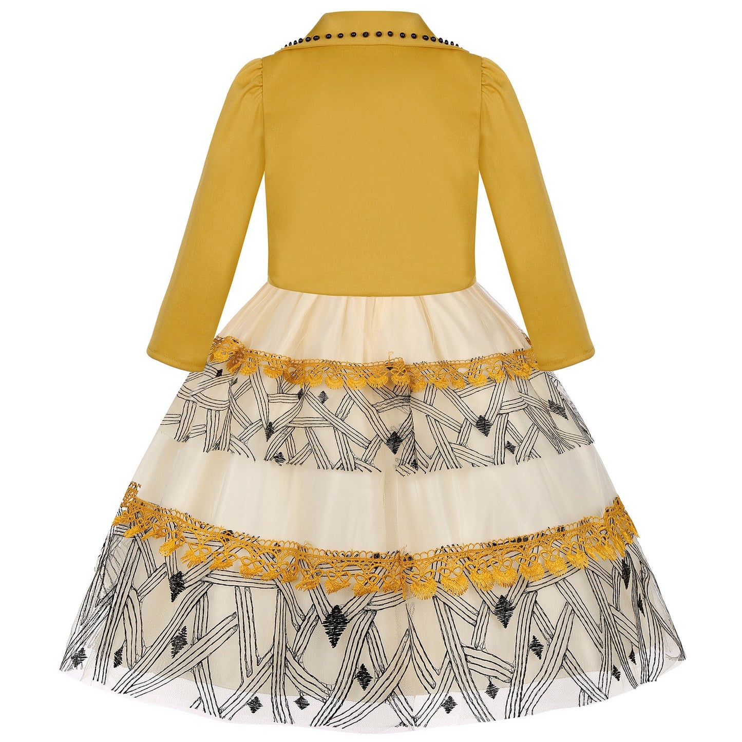 Imported ✨ Girls’ Mesh Cake Dress Set – European & American Style Piano Performance Outfit