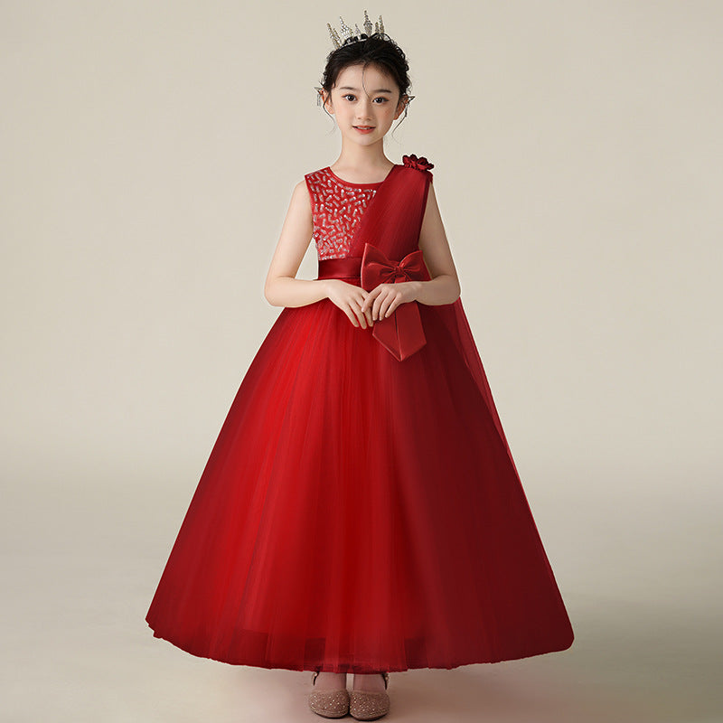 Imported 👑 Girls’ Princess Wedding & Performance Dress – Long Summer Gown