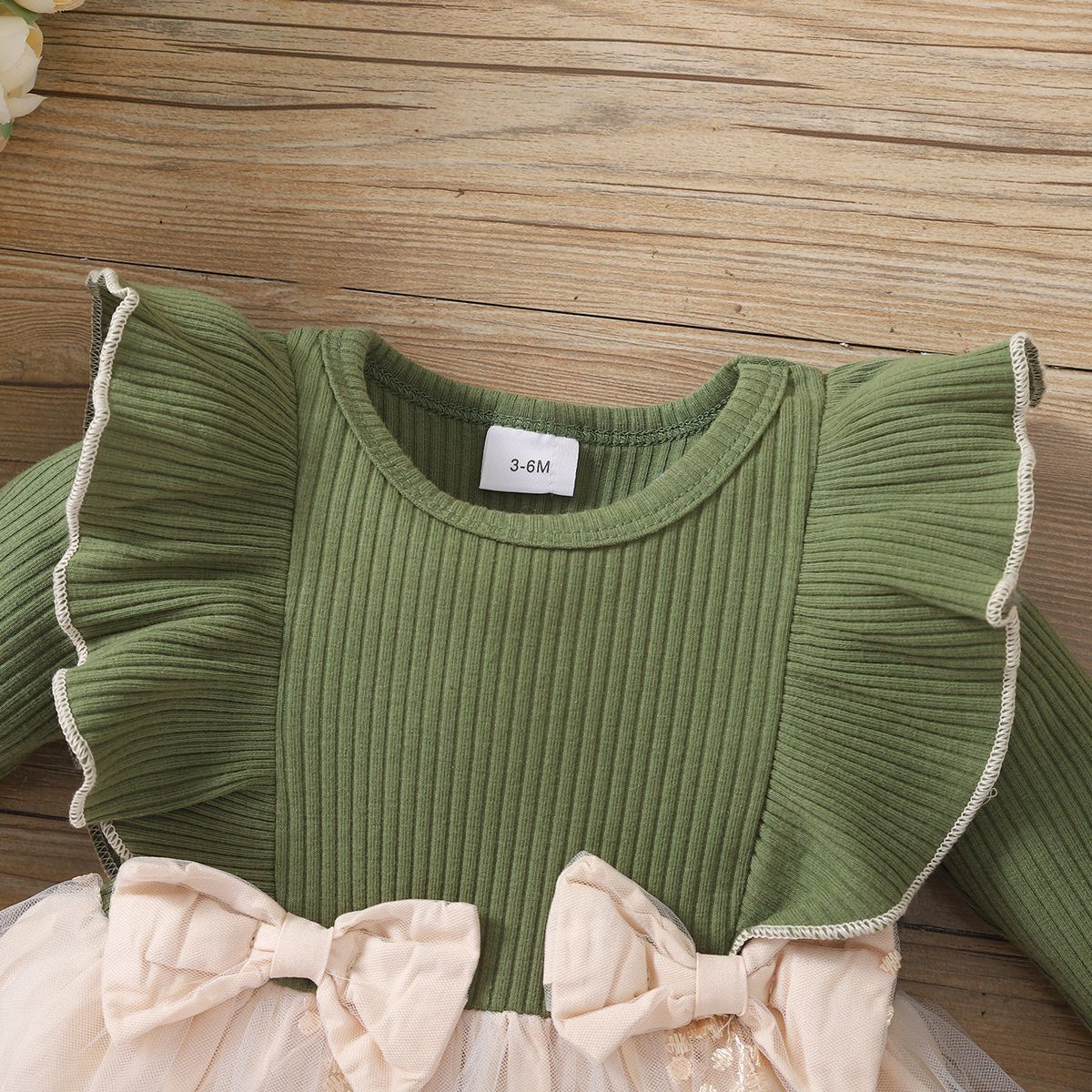 Imported🌸 INS Style Baby Girls’ Patchwork Floral Mesh Dress – Spring & Autumn Long Sleeve