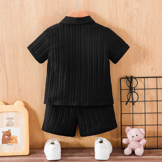 Imported Premium Boys Summer School Style Suit – Fashionable Short Sleeve Shirt & Shorts Set