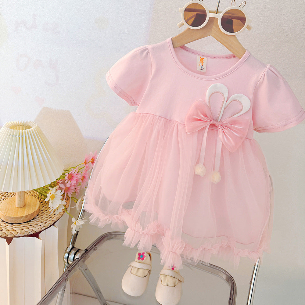 Imported🌸 Toddler Girls’ Summer Princess Dress – Casual Mesh Skirt Outfit