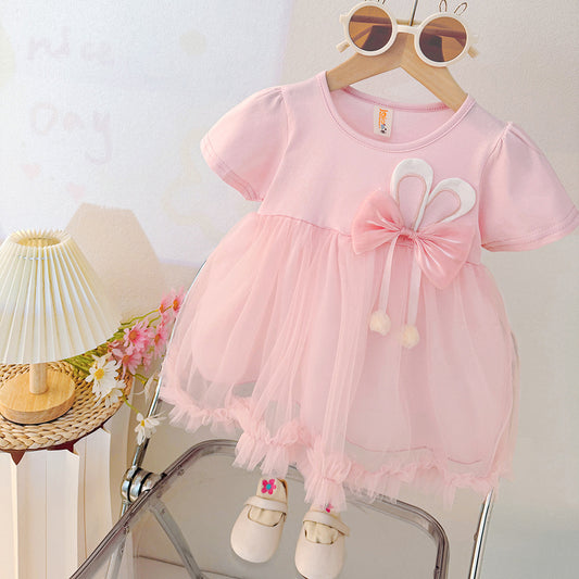 Imported🌸 Toddler Girls’ Summer Princess Dress – Casual Mesh Skirt Outfit